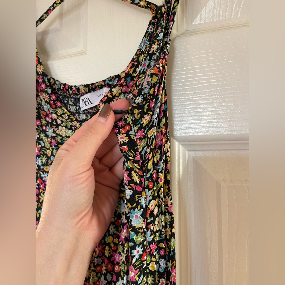 NWT Zara 100% viscose Floral Midi Dress - Picture 5 of 9